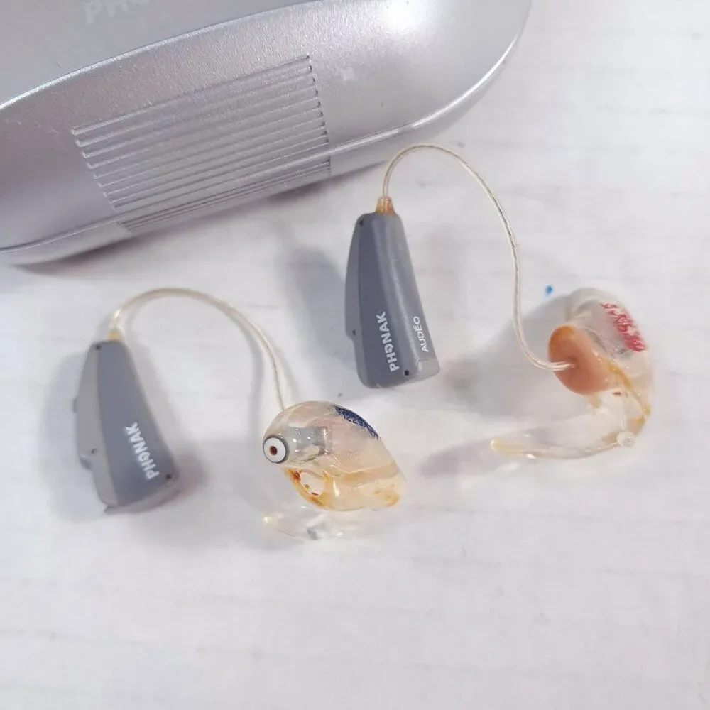 Phonak Audeo S Smart IX Hearing Aids‎ left right gray grey with case FOR PARTS